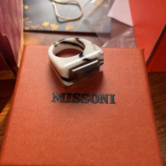 Missoni zebra striped cocktail Ring S - Picture 4 of 8